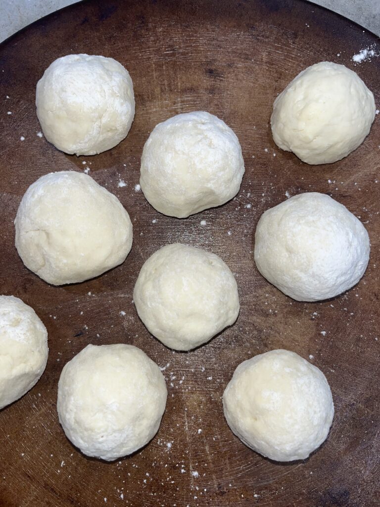 Rolled Homemade Biscuits on stone pan